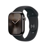 Apple Watch Series 10 46 mm Titan Schiefer (GPS+Cellular) Sportarmband schwarz M/L 64 GB schwarz
