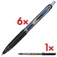 uni-ball 6 x Gelroller Signo 207 E inkl. Tintenroller eye broad schwarz