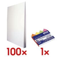 Mailmedia 100 Faltentaschen mit Steh-/Klotzboden 20 mm Falte C4 120 g/m ohne Fenster inkl. Pagemarker Pfeil 43 x 11 mm
