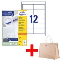 Avery Zweckform 1200er-Pack Universal Klebeetiketten 3659 inkl. Jute Shopper Large
