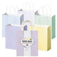 folia 7er-Pack Papier-Tragetaschen PASTELL Gre M