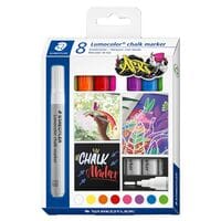 Staedtler Kreidemarker Lumocolor chalk marker 2,4 mm 8 Marker wei / gelb / orange / rot / magenta / violett / blau / grn