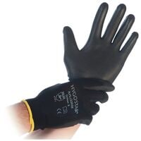 12 Franz Mensch Arbeitshandschuhe Black Ace Gre M Nylon-Feinstrick schwarz
