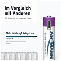 Ansmann 4x USB-Akkus mit Ladekabel 500 Micro AAA 400 mAh