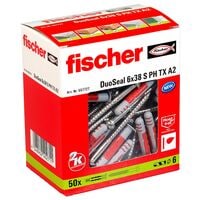 fischer Dbel mit Schrauben DuoSeal 6x38 S PH TX A2 2K 50 Stck