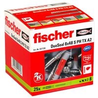 fischer Dbel mit Schrauben DuoSeal 8x48 S PH TX A2 2K 25 Stck