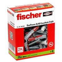 fischer Dbel mit Schrauben EasyHook Angle - DuoPower 8x40 2K 25 Stck