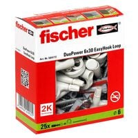 fischer Dbel mit Schrauben EasyHook Loop - DuoPower 6x30 2K 25 Stck