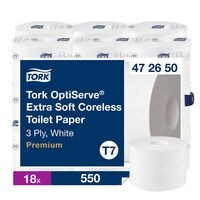 Tork Toilettenpapier T7 Premium 3-lagig, wei - 1 Pack = 18 Rollen
