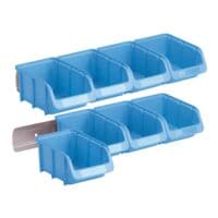 Komplett-Set: 8x Sichtbox PP Gre 2 mit 2 Wandschienen hnersdorff