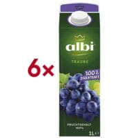 Albi 6er-Pack Fruchtsaft Traube Direktsaft 1 Liter