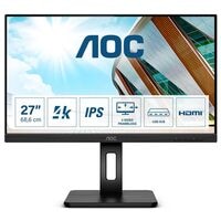 AOC U27P2 WLED-IPS Monitor, 68,4 cm (26,9''), 16:9, Ultra HD (4K), 4x USB, HDMI, DisplayPort, 3,5-mm-Stecker, Audio In