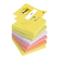 6x Post-it Brand Haftnotizblock Z-Notes 7,6 x 7,6 cm, 600 Blatt gesamt, farbig sortiert, Z-Faltung