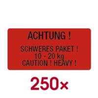 EICHNER Warnetiketten �Schweres Paket 10-20 kg� 250 St�ck