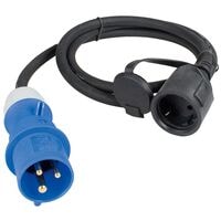 as-Schwabe Gummischlauch Verlngerungskabel franzsischer Standard 1.5 m Camping schwarz