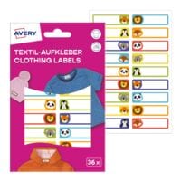 Avery Zweckform 36er-Pack Textil-Aufkleber 45x13 mm Tiere