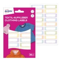 Avery Zweckform 36er-Pack Textil-Aufkleber 45x13 mm pastell