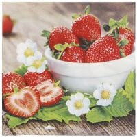 Papstar Servietten mit Motiv Strawberry Taste 3-lagig 20 Stck