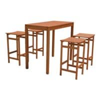 Garden Pleasure 5-tlg. Garten-Sitzgruppe mit Holztisch und Barhockern »Palmdale«