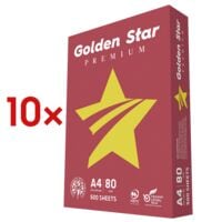10x Kopierpapier A4 Gold Star Premium - 5000 Blatt gesamt, 80 g/m² 10x Kopierpapier A4 Gold Star Premium - 5000 Blatt gesamt, 80 g/m²