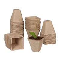 relaxdays 80er-Set Anzuchttpfe eckig