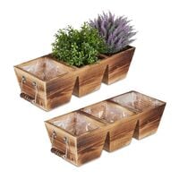 relaxdays Holz Blumenkasten mit 3 Fchern