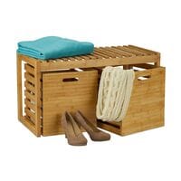 relaxdays Sitzbank mit Stauraum Bambus