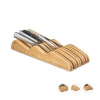 relaxdays Schubladen-Messerblock aus Bambus Gr. M