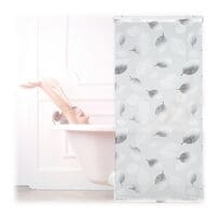 relaxdays Duschrollo mit Bltter-Design grau 80 x 240 cm