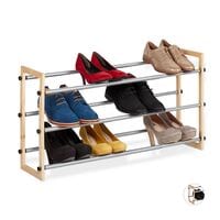 relaxdays Schuhregal ausziehbar 3 Etagen 45 cm