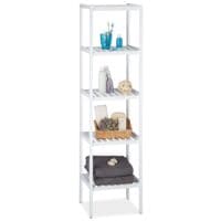 relaxdays Badregal Bambus mit 5 Ablagen 139,5 x 34,5 x 33 cm