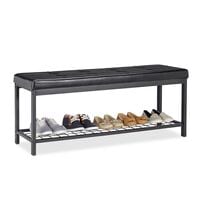 relaxdays XXL Schuhbank mit Polsterauflage