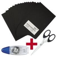 folia Fotokarton 300 g/m A4 50 Blatt inkl. Schere 15 cm + Kleberoller 8,4 mm