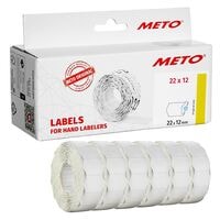 METO Preisetiketten 6 Rollen  1000 Etiketten wei 22,0 x 12,0 mm