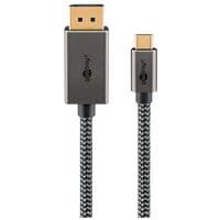 goobay Adapterkabel USB-C 3.1/DisplayPort silber, schwarz 3.0 m