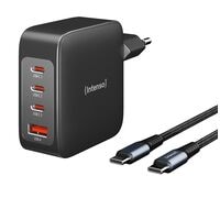 Intenso GaN-Ladeadapter W140A3C + C520C USB-C Kabel USB A, 3 x USB C, Steckdose