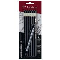 6x Bleistift Tombow Mono, HB/2B/4B/6B/2H/B, mit Radiergummi