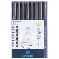 8x Schneider Fineliner-Set Pictus 0,05  - 0,9mm