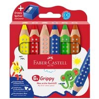 Faber-Castell (Schule) 6er-Set Buntsifte �Grippy� mit Spitzer