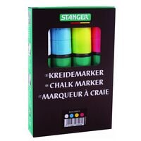 STANGER Kreidemarker jumbo 5  - 15 mm 4 Stck wei / gelb / pink / blau