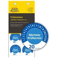 Avery Zweckform Prfplaketten 7906 blau 30,0 x 30,0 mm 80 Stck