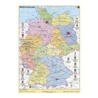 STIEFEL Eurocart Lernposter Deutschland politisch mit Bundeslnderwappen ca. 60 x 84 cm