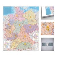 STIEFEL eurocart Wandkarte PLZ-Deutschland zum Pinnen 80x105 cm mit Wandhalterung