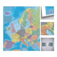STIEFEL eurocart Landkarte Organisationskarte Europa zum Pinnen 80 x 105 cm mit Wandhalterung
