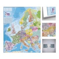 STIEFEL eurocart Landkarte Postleitzahlenkarte Europa zum Pinnen 80 x 105 cm mit Wandhalterung