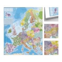 STIEFEL eurocart Landkarte Postleitzahlenkarte Europa zum Pinnen 80 x 105 cm