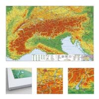 STIEFEL eurocart Landkarte Alpenraumkarte zum Pinnen 120 x 80 cm