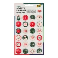 folia 24er-Pack Adventskalender-Buttons Classic