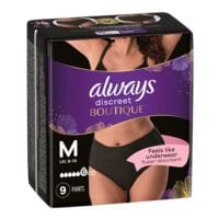 Always Inkontinenz Hschen Discreet Boutique Schwarz Gre M EU 36 - 42 9 Stck