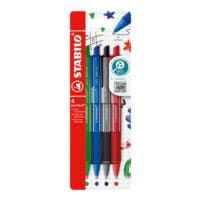 STABILO pointball colorful 4 Farben Kugelschreiber-Set dokumentenecht (schwarz / blau / grn)